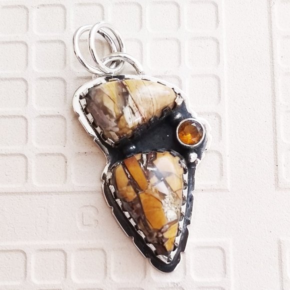 Hand Crafted Other - One-of-a-kind! Maligano Jasper + Citrine Pendant